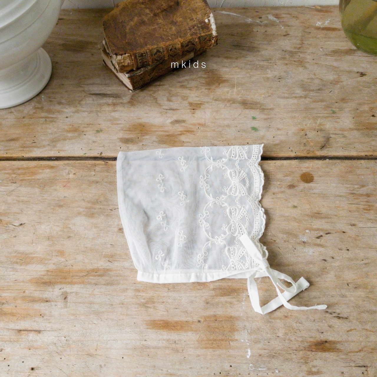 MKIDS Chocolate Lace Bonnet