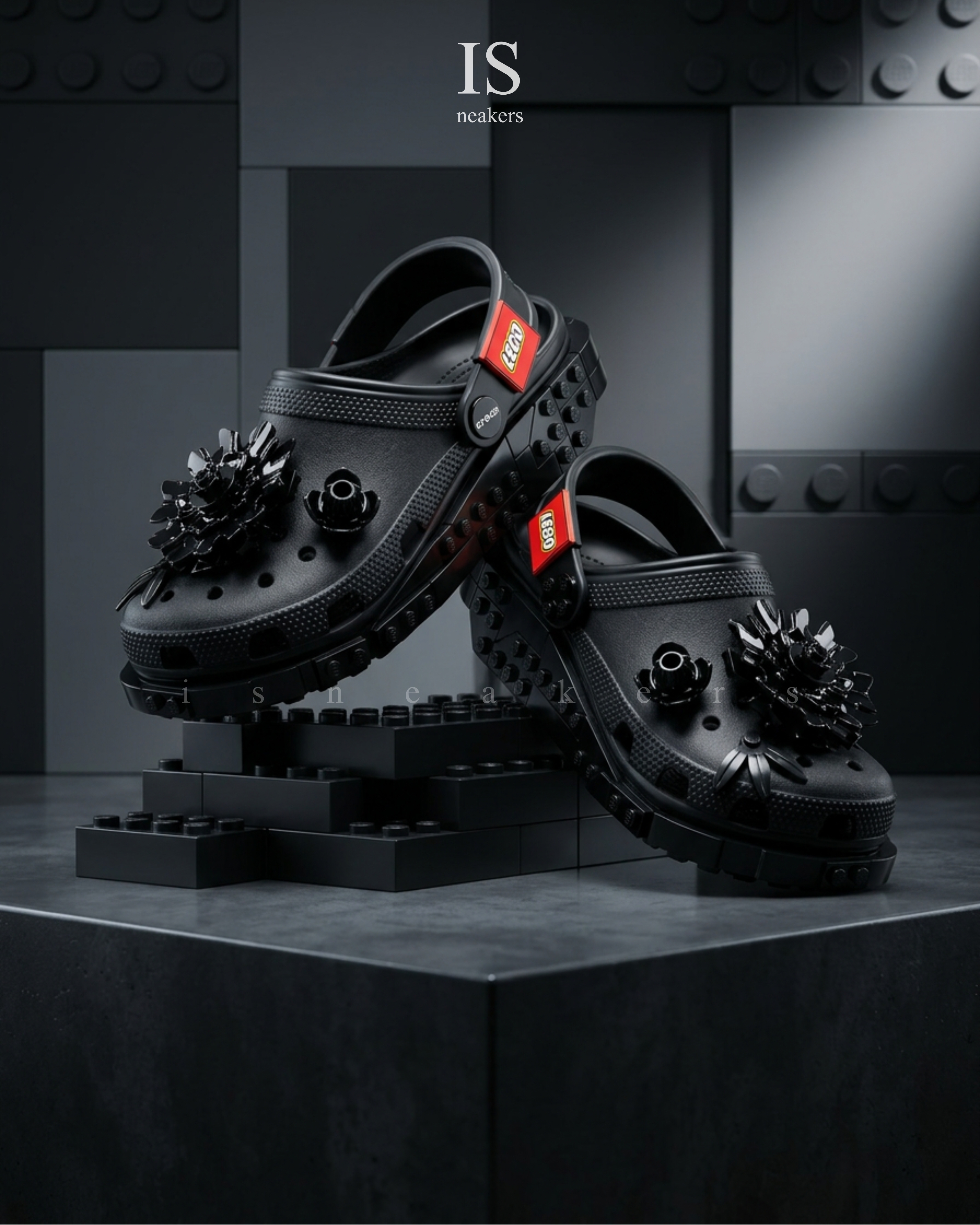iSNEAKERS｜Crocs X LEGO Midnight Garden Creativity Clog 'Black Red' 樂高聯名款 213717-90h