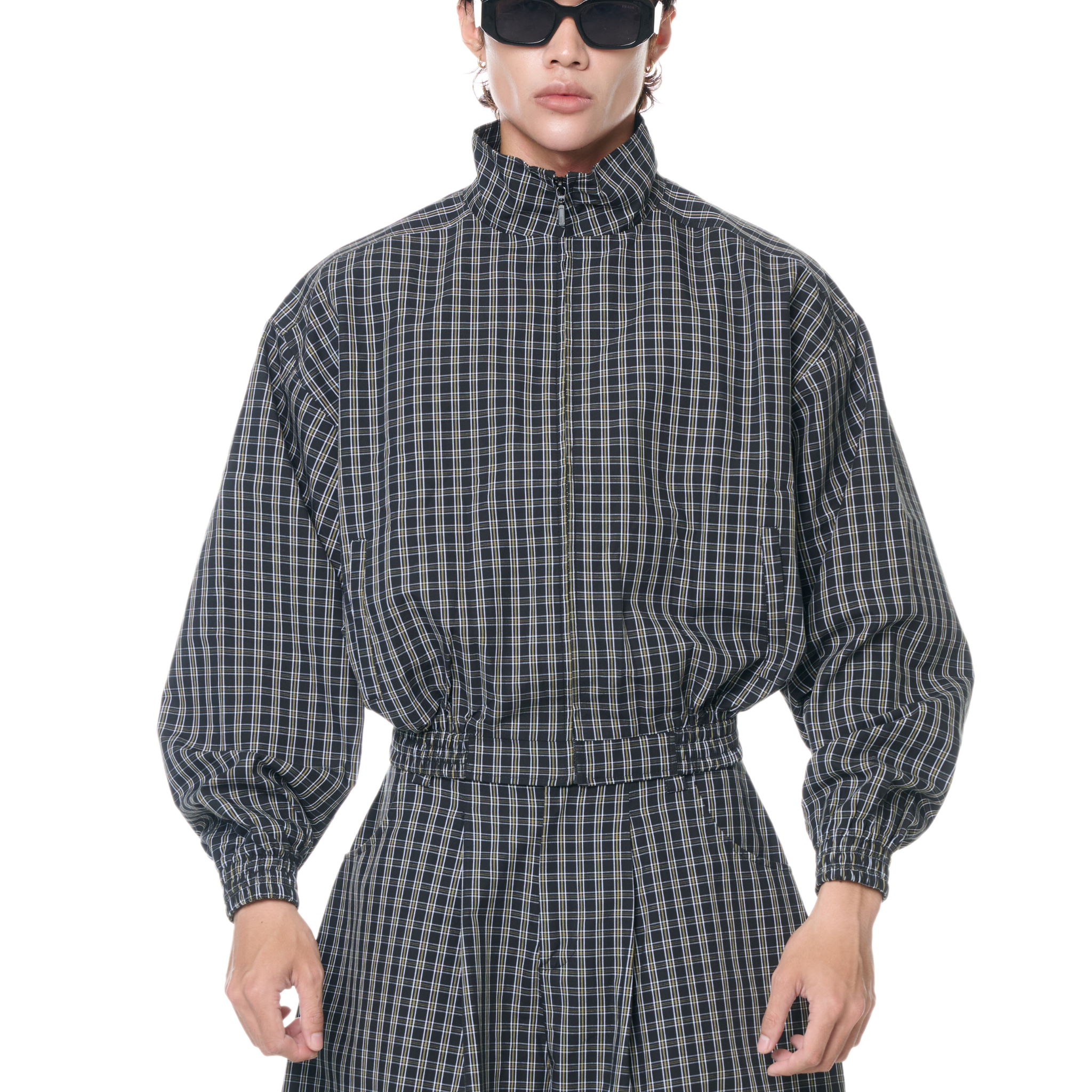 『越南連線🇻🇳』PushPush - 格紋立領短版外套GINGHAM ZIP JACKET