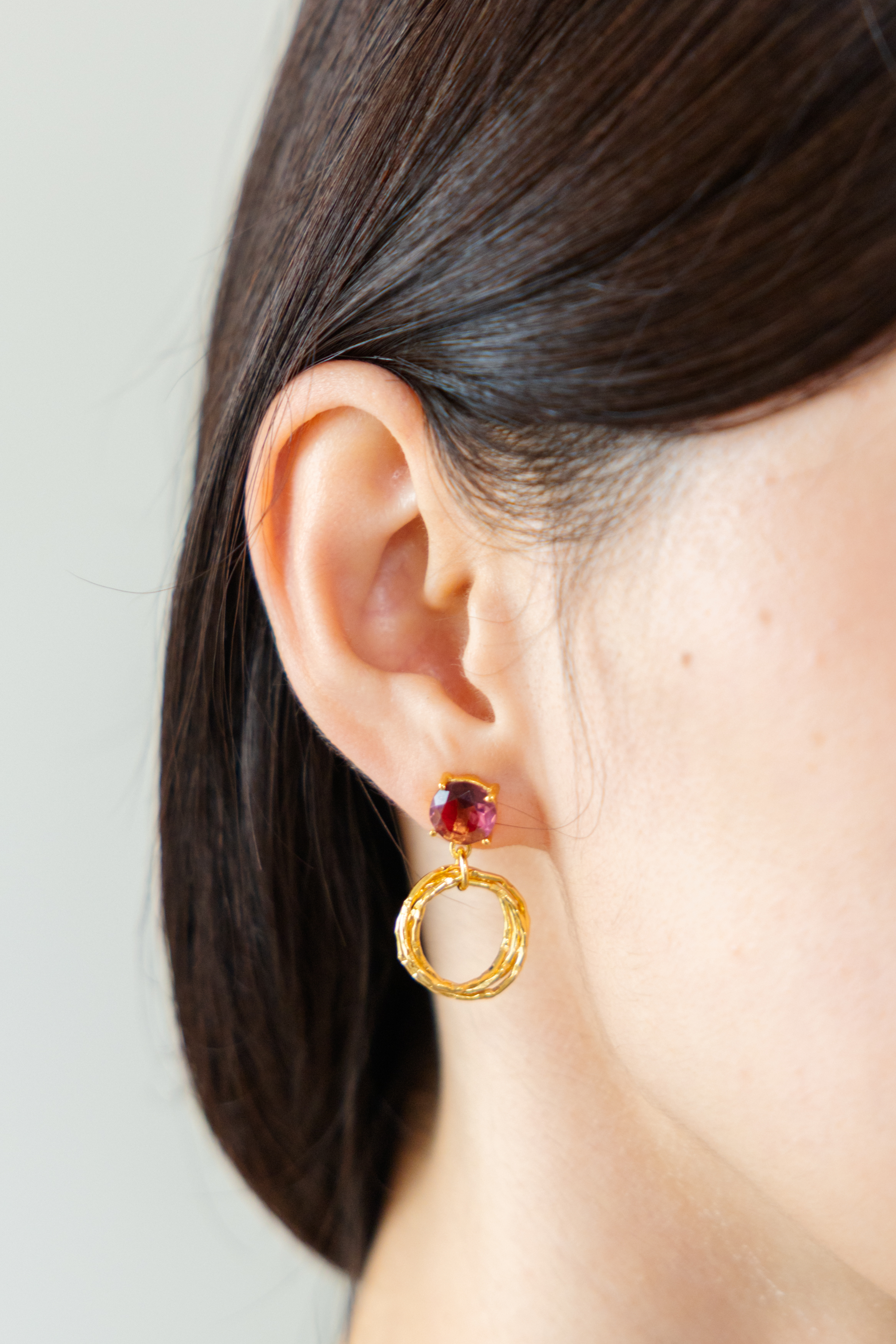 【 Jewelry 】單泉石圈圈耳環