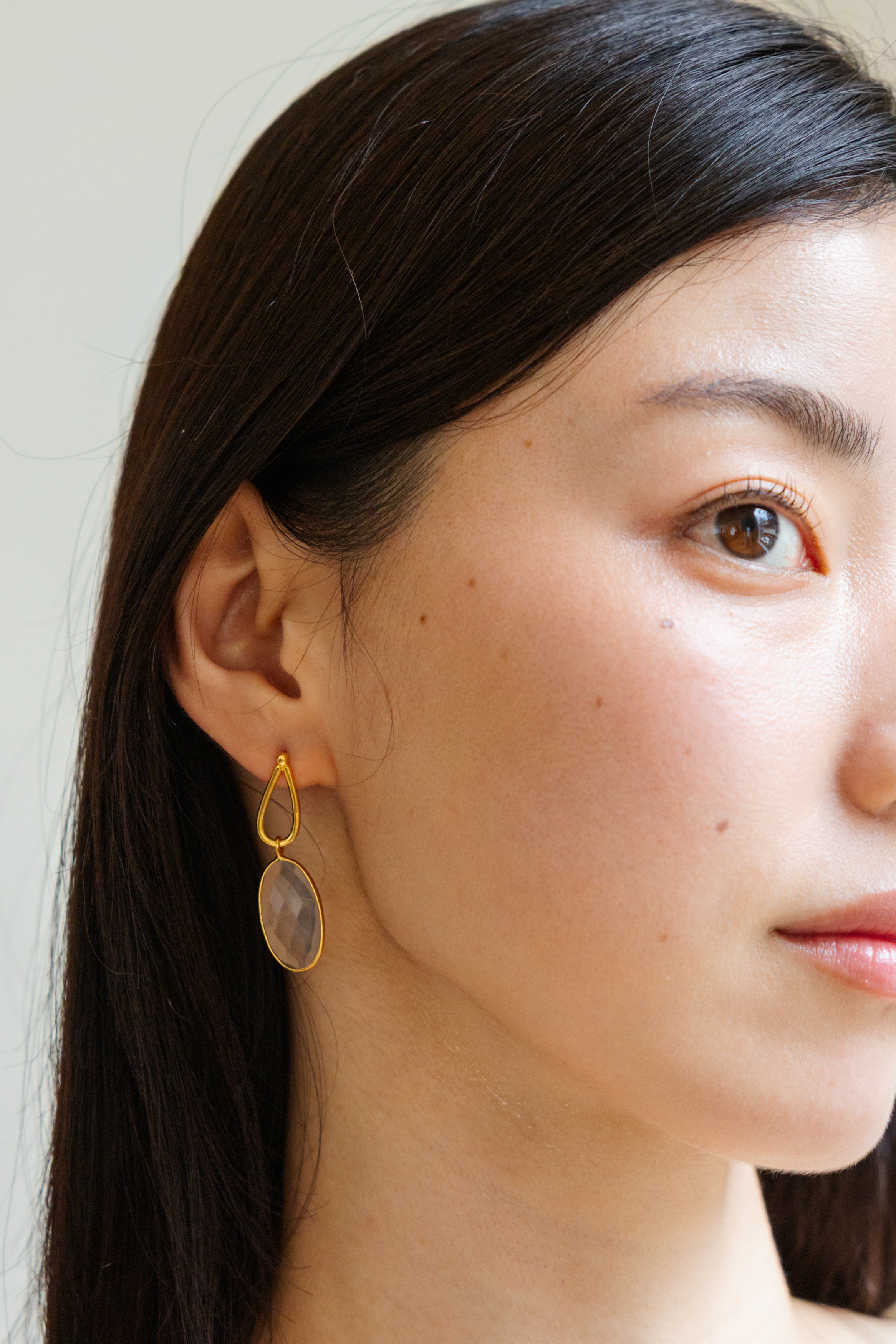 【 Jewelry 】白水晶雙水滴耳環