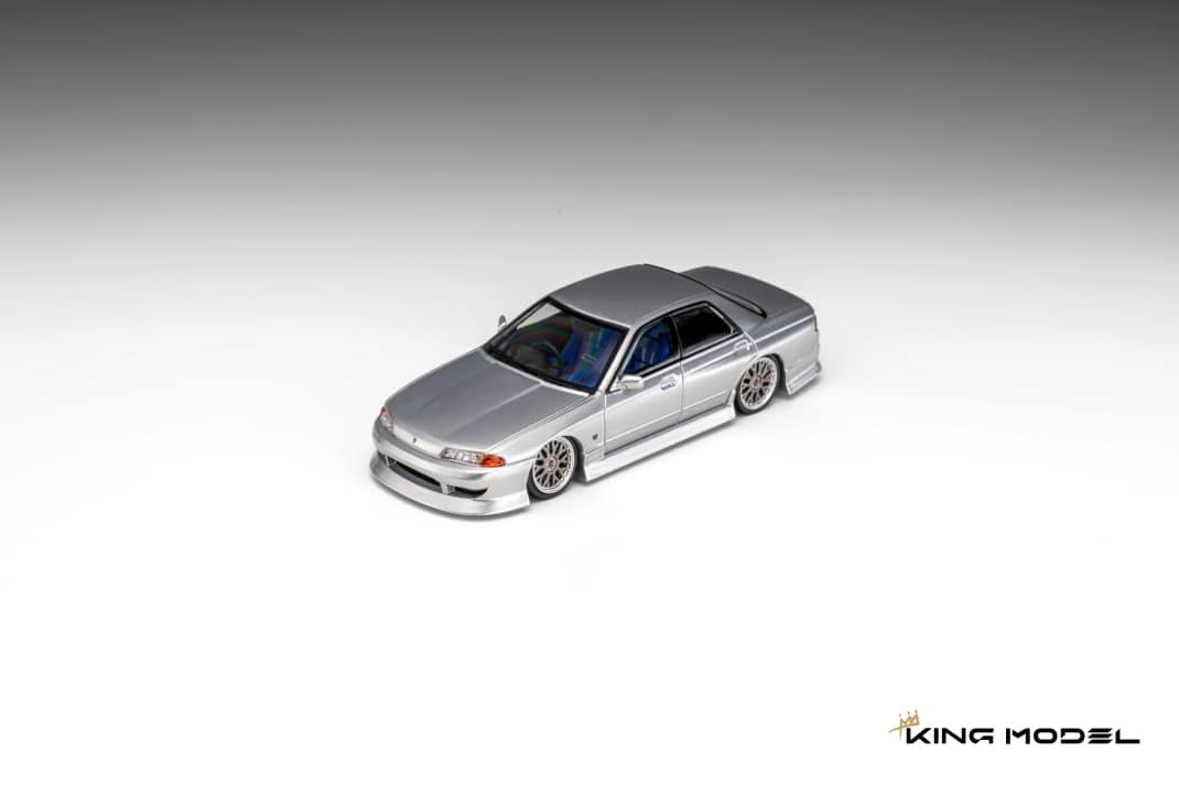 PO-$150 * KING MODEL * 1:64 NISSAN R32 GTS-T TYPE-M GLOSS SILVER
