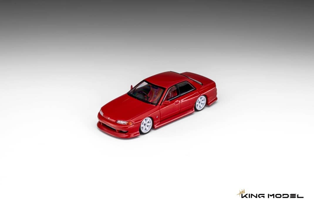 PO-$150 * KING MODEL * 1:64 NISSAN R32 GTS-T TYPE-M SUNSET RED