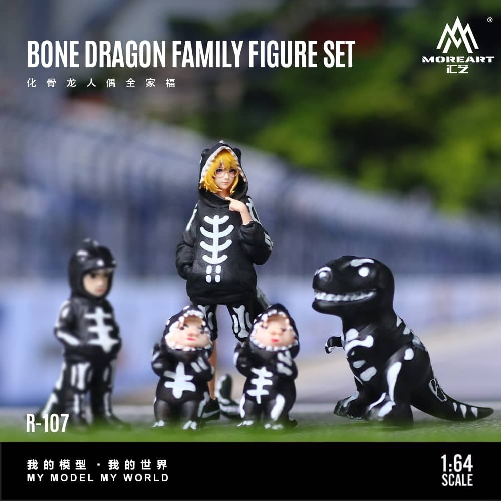 PO-$180 * MOREART * 1:64 FIGURE - BONE DRAGON FAMILY FIGURE SET