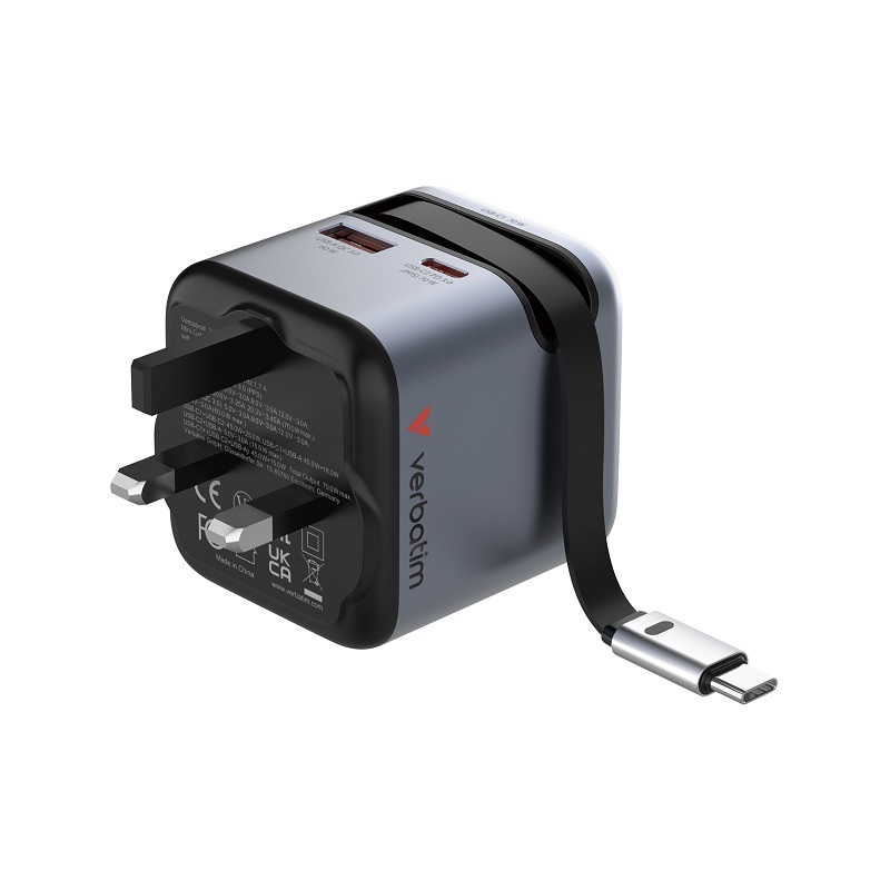 Verbatim 2 Port 70W Mini GaN USB Charger 31866