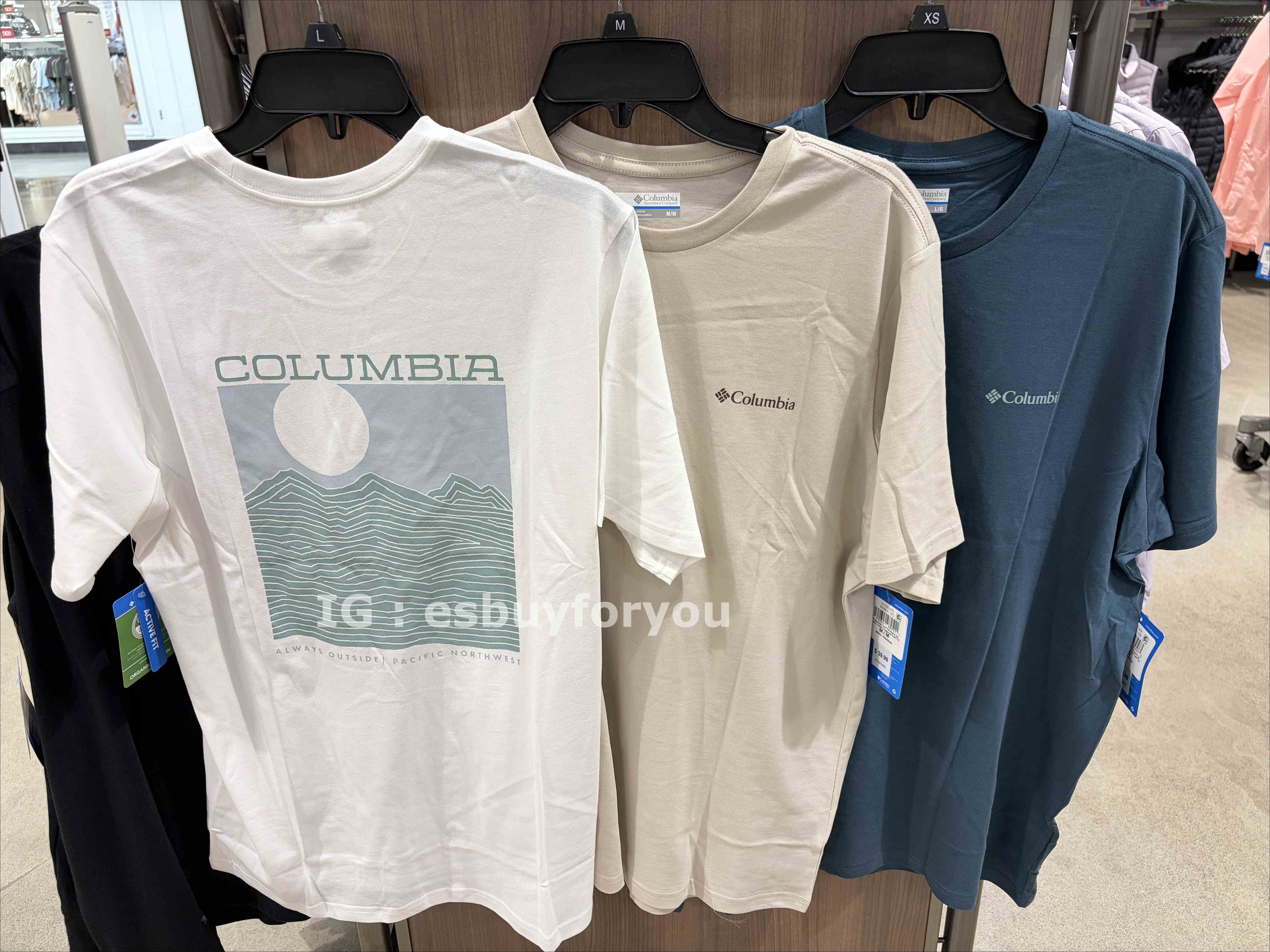 Columbia  男大人 有機棉 風景圖案  短TEE (2色)