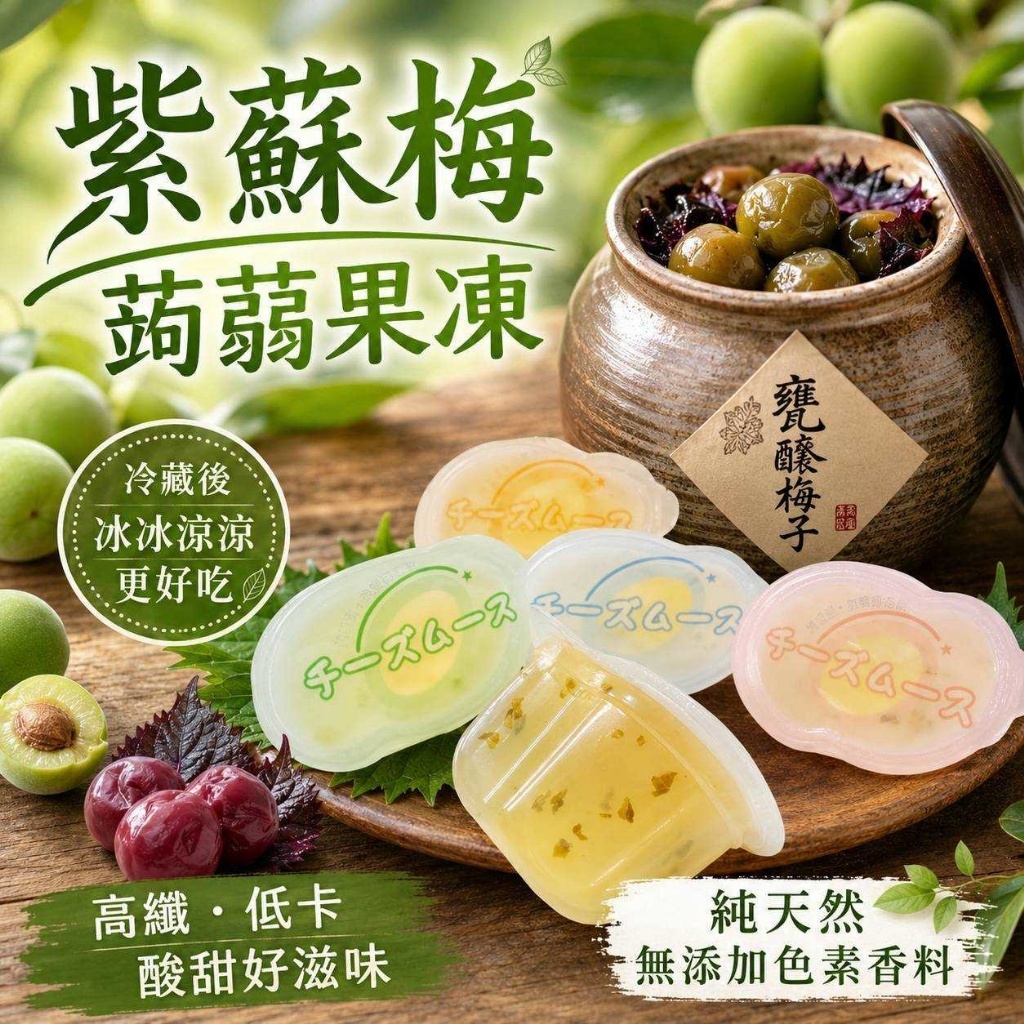 WSBB12406  台灣製｜無添加紫蘇梅蒟蒻果凍 400g大包裝（9月下旬）