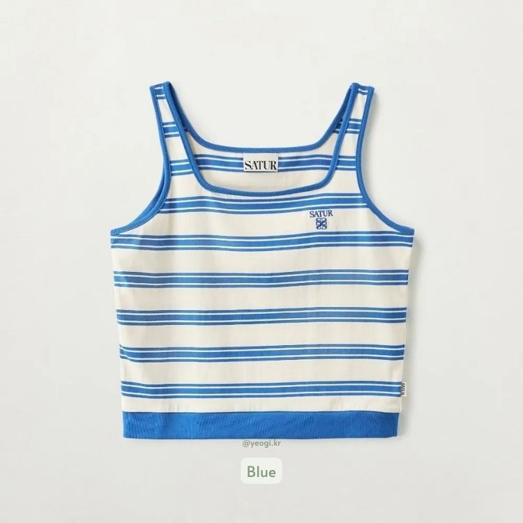 Satur｜SA262WTS14 (W) Square Neck Stripe Sleeveless [3 colors]