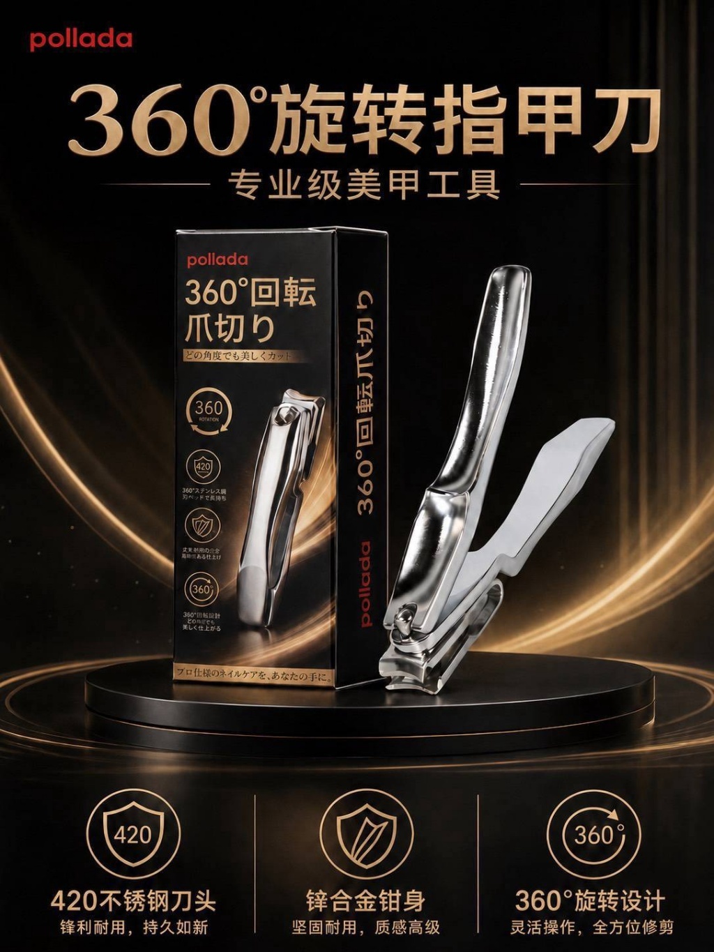 WSBB12407  Pollada｜360°旋轉指甲鉗-C（9月下旬）