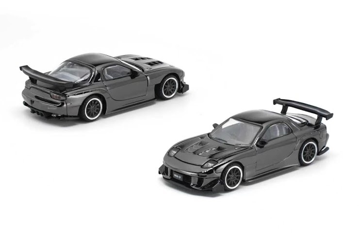 PO-$124 * POP RACE * 1:64 MAZDA RX-7 RE-AMEMIYADARK CHROME