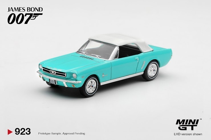 PO-$95 * MINI GT * 1:64 923 Ford Mustang Convertible 1965 "Thunderball"  / English Blister Packaging