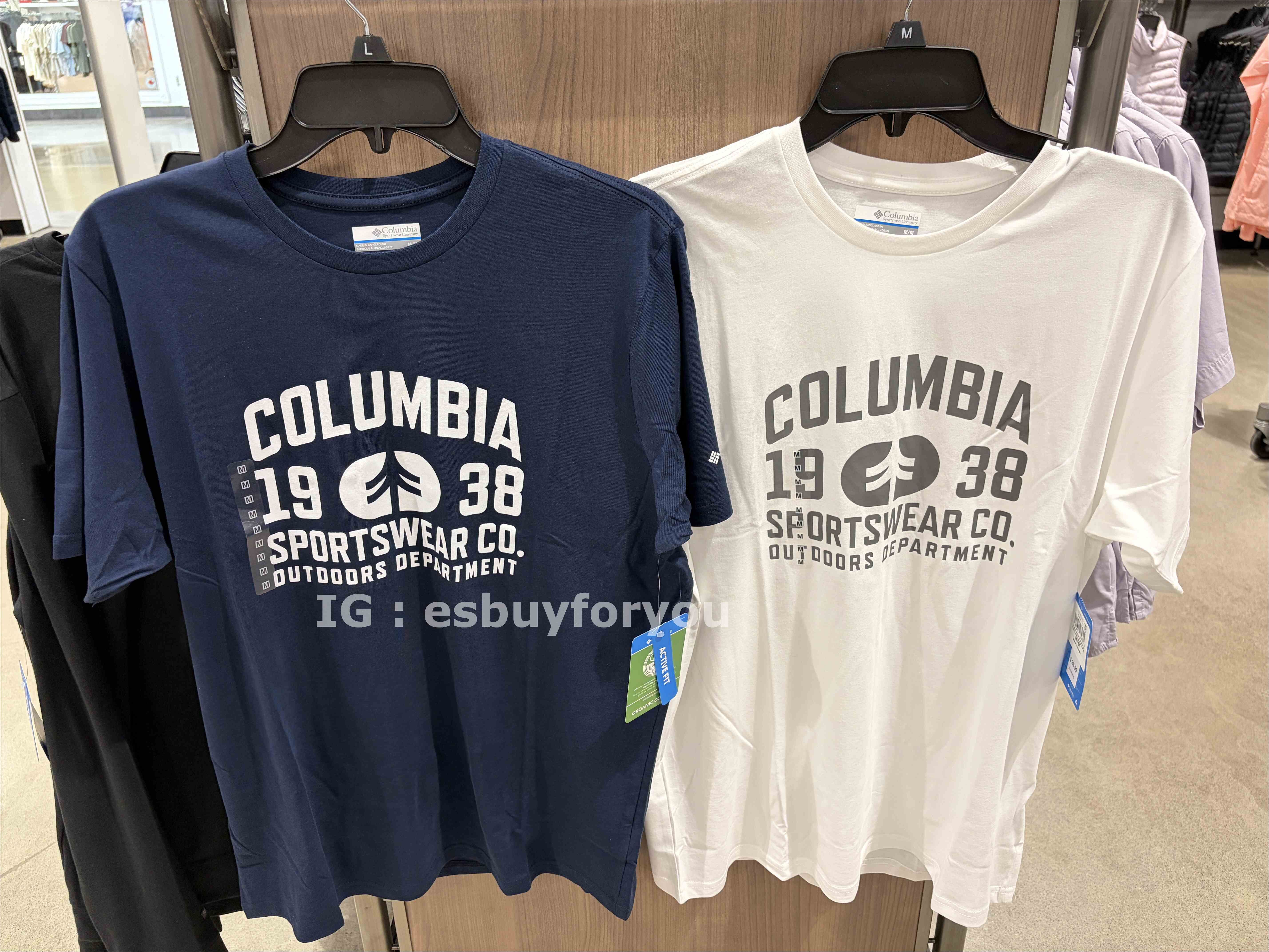 Columbia  男大人 有機棉 字樣圖案  短TEE (2色)
