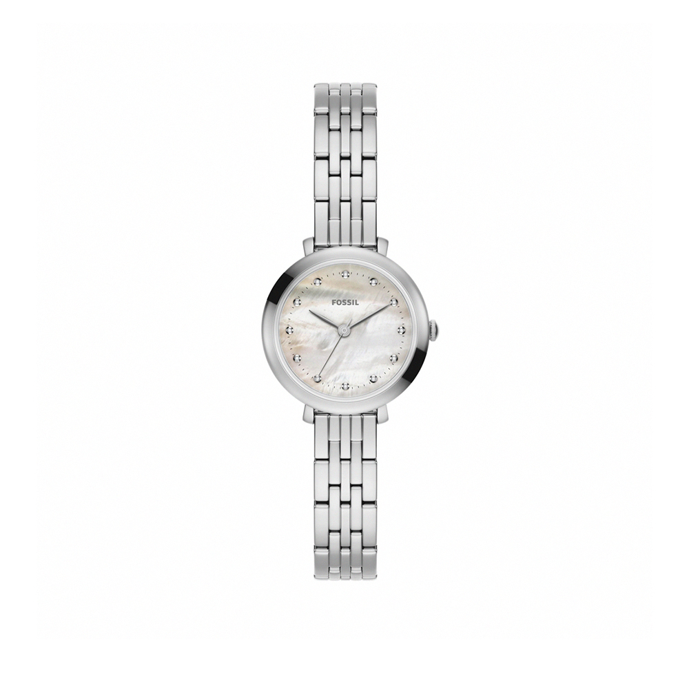 Heidi 輕奢名媛純銀晶鑽微光母貝不鏽鋼細鍊女錶 銀色不鏽鋼錶帶 26 MM ES5499
