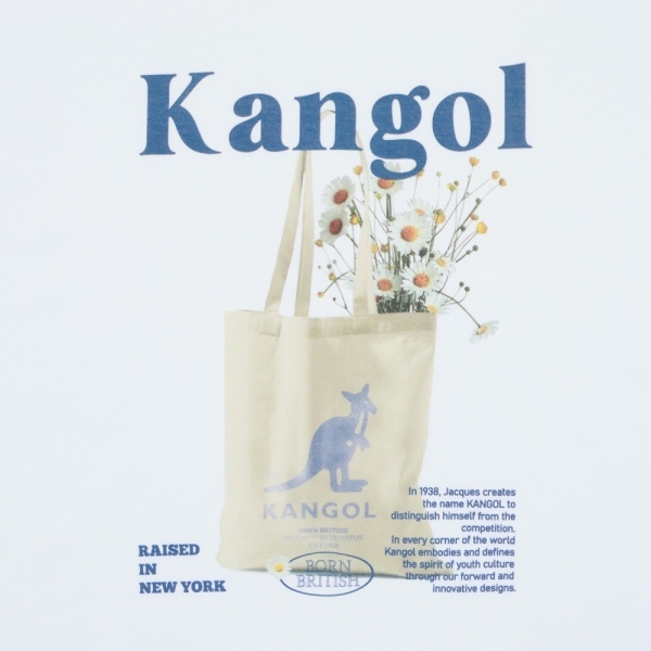 KANGOL 短T 白色 雛菊 涼感 寬版落肩 短袖 上衣 女 6622101400