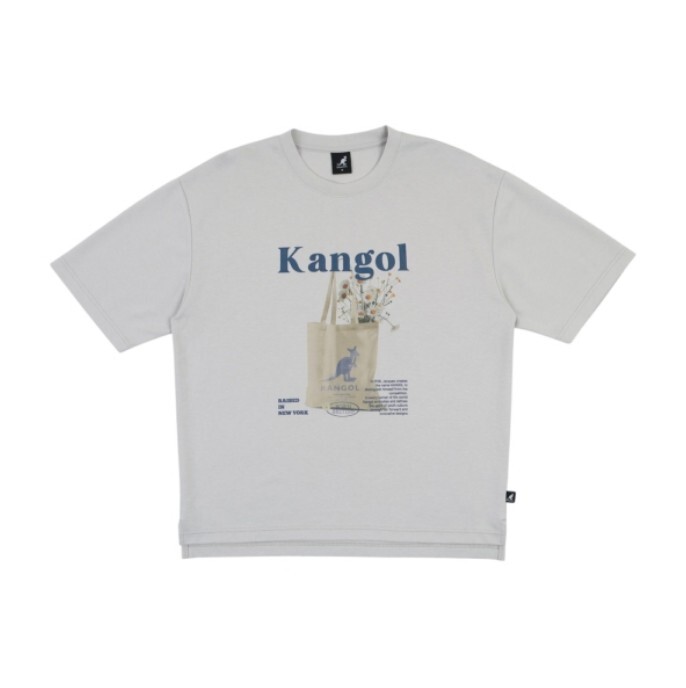 KANGOL 短T 淺卡其 雛菊 涼感 寬版落肩 短袖 上衣 女 6622101411