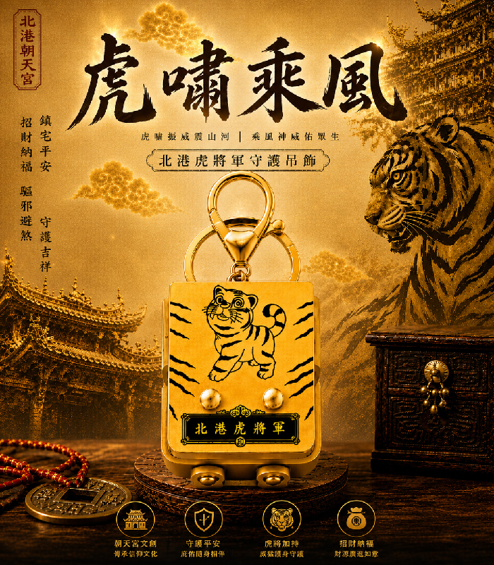 北港朝天宮｜虎將軍御守小書包吊飾