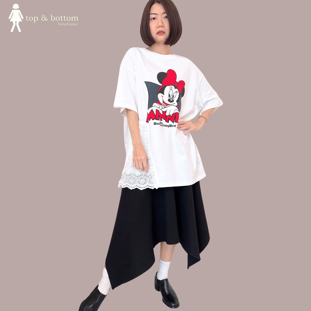 CASUAL ASYMMETRIC MIDI SKIRT
