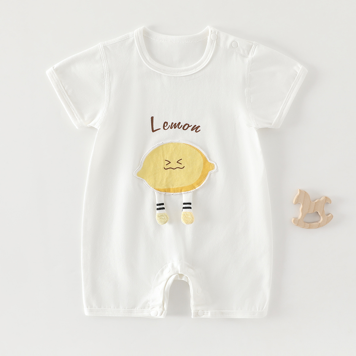 【現貨特賣】🍋 立體檸檬天絲棉短袖連身衣