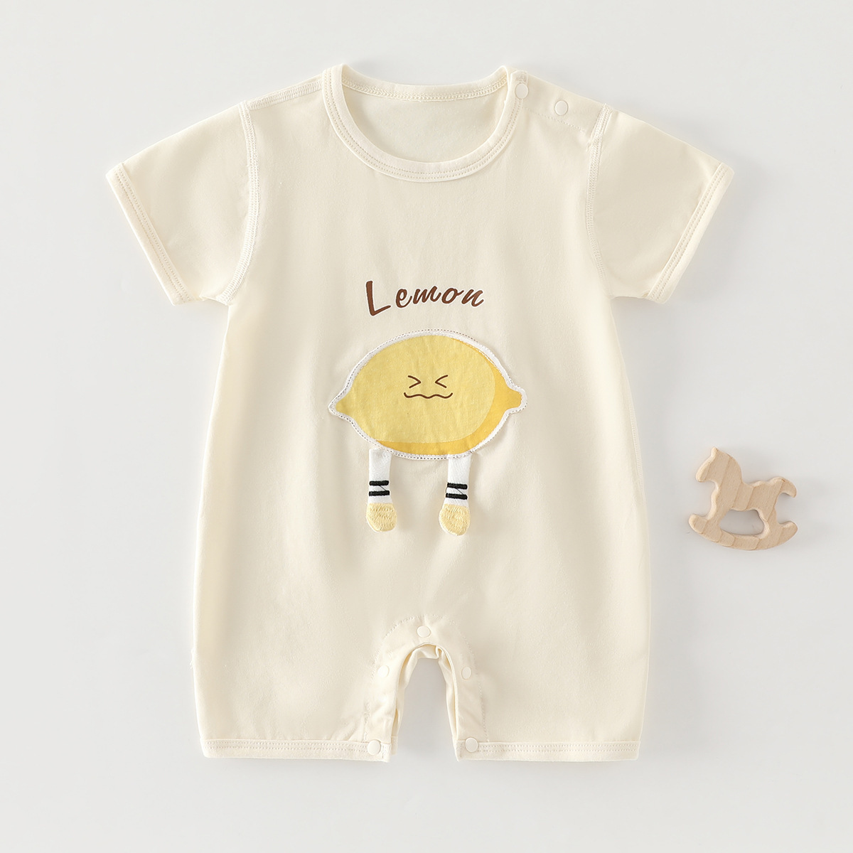 【現貨特賣】🍋 立體檸檬天絲棉短袖連身衣