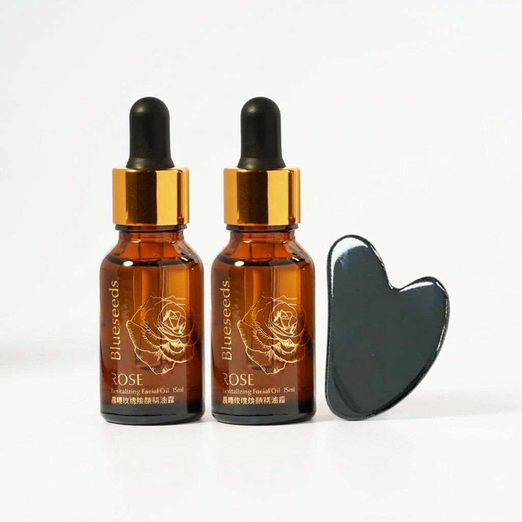 【拉提小臉】晨曦玫瑰煥顏精油露15ml x2+矽晶能量按摩刮板