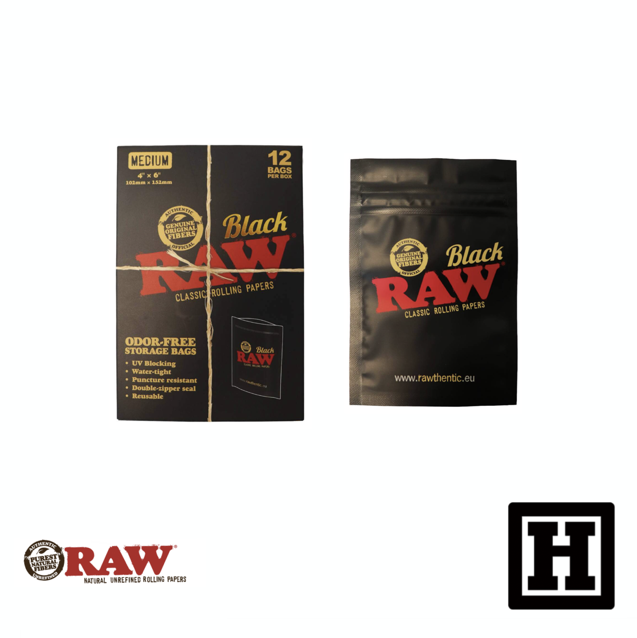 RAW Zipper bag Black 雙層夾鏈袋