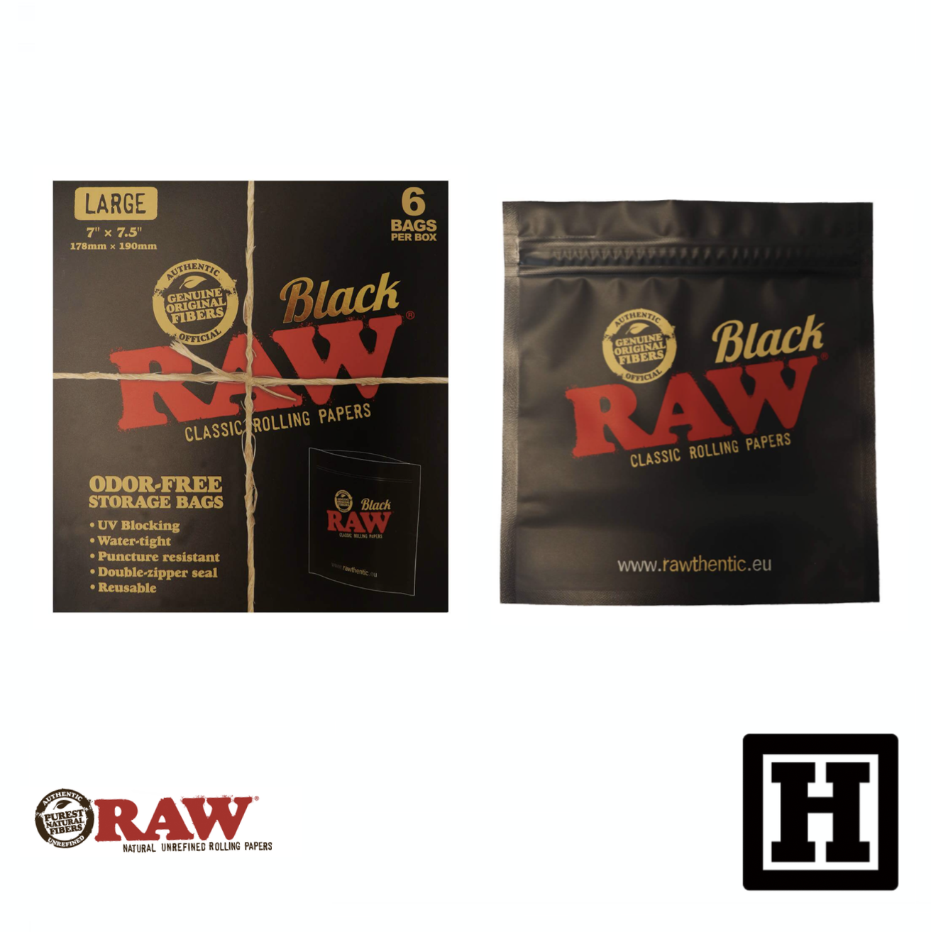 RAW Zipper bag Black 雙層夾鏈袋