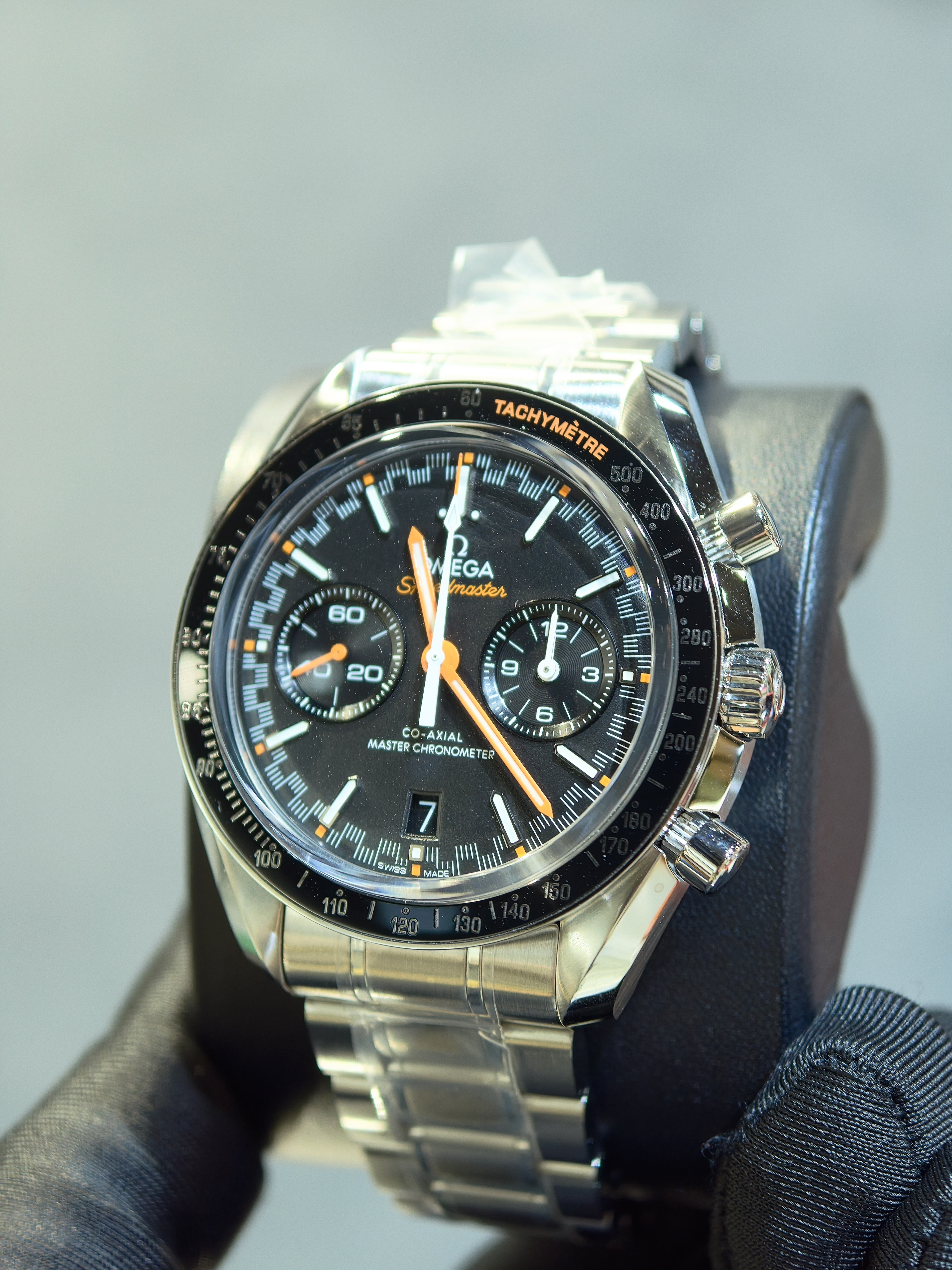 BRAND NEW Omega Speedmaster 329.30.44.51.01.002  32930445101002  RACING BLACK DIAL orange hands STEEL CO-AXIAL MASTER CHRONOMETER CHRONOGRAPH 44 MM