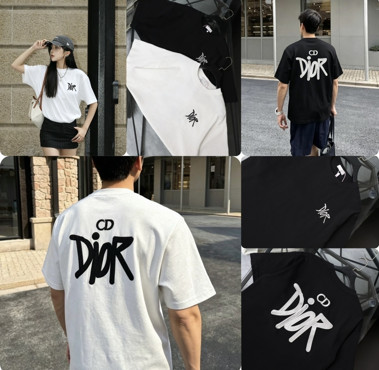 Chr*istian Dio*r背部英文刺繡短袖Tee- rq321087