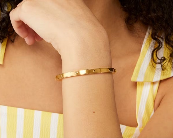 UQ06 KS 啞金色手鈪 Spot The Spade Metal 5mm Hinge Bangle
