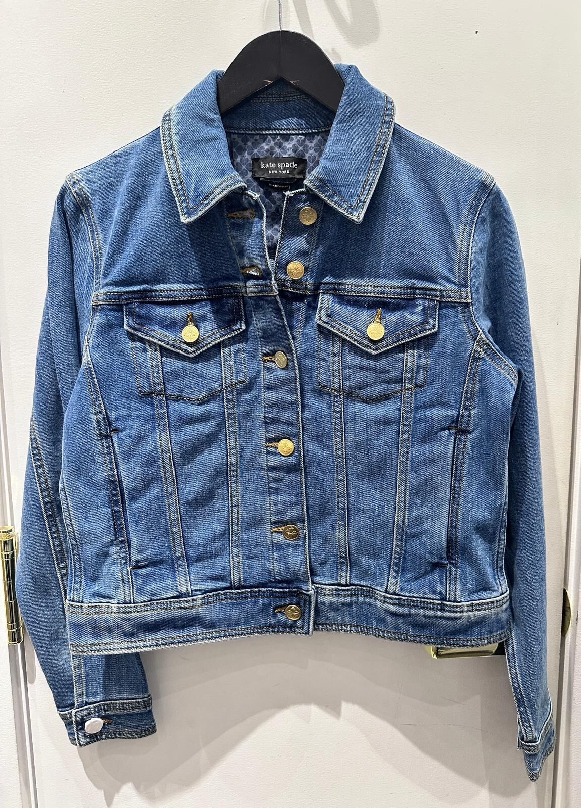 UQ07 KS 女裝藍色牛仔外套 Classic Denim Jacket (Spade Flower) (XL=胸44", 長22")