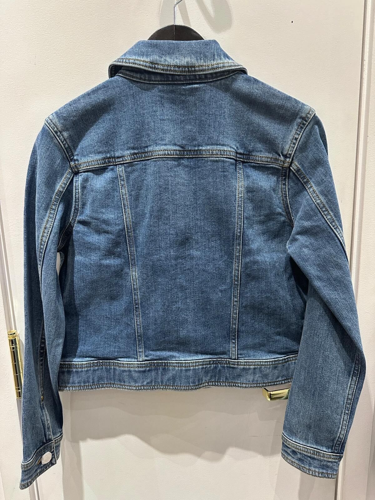 UQ07 KS 女裝藍色牛仔外套 Classic Denim Jacket (Spade Flower) (XL=胸44", 長22")