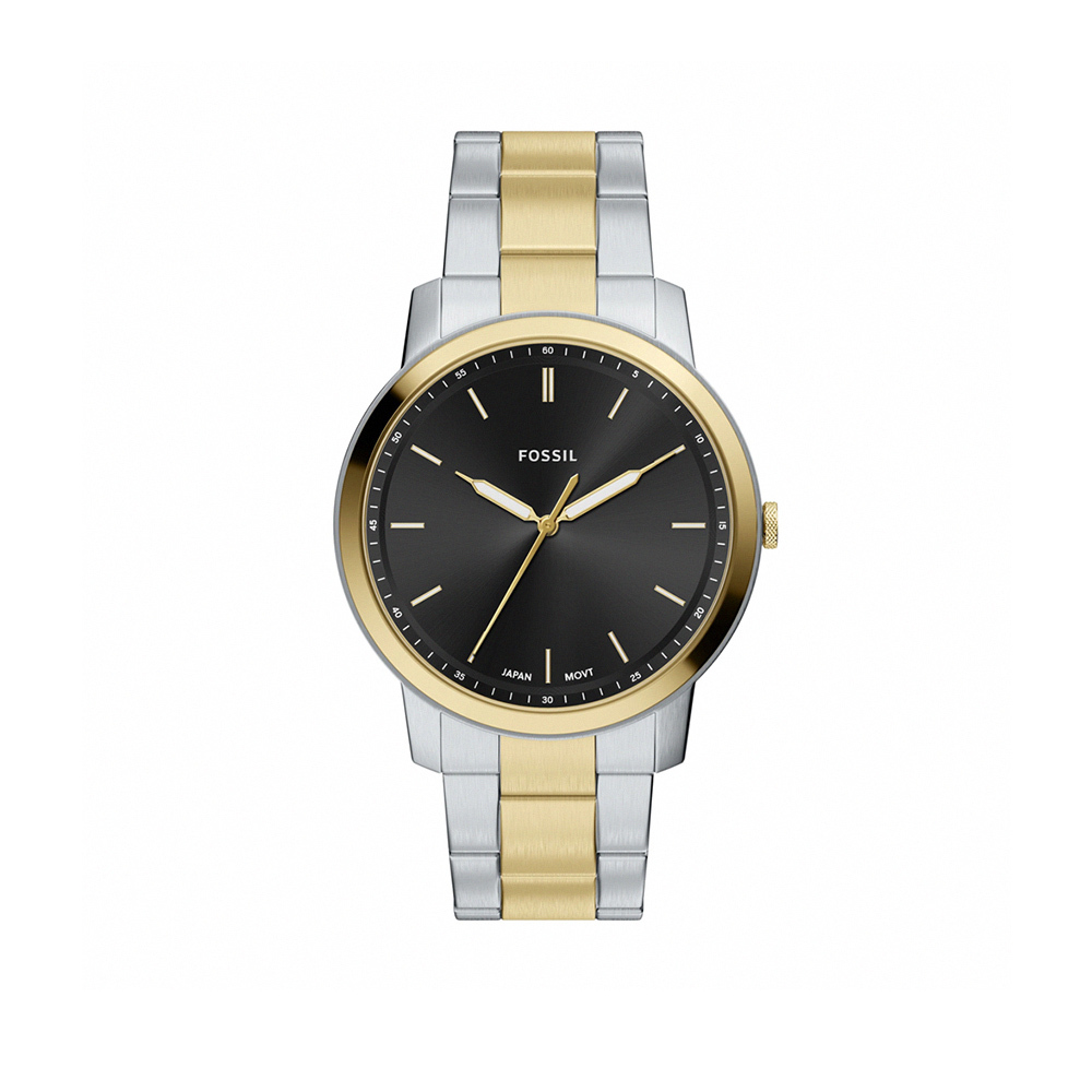 Minimalist 雙色全金屬不鏽鋼鍊帶錶 金銀色不鏽鋼錶帶 44 MM FS6182