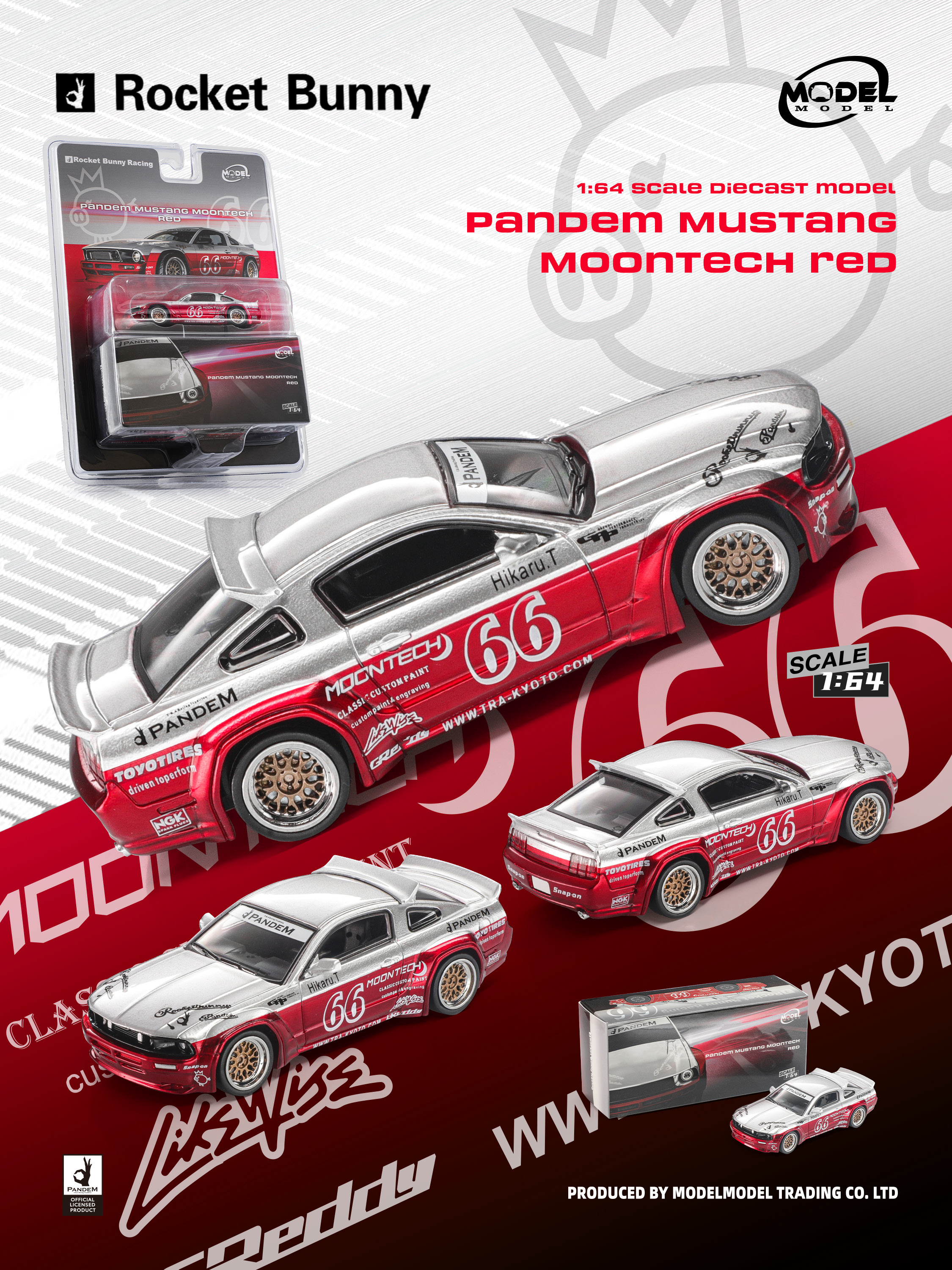 預訂:1/64 Model Model Pandem Mustang Moontech Red (MM64-PM-004)