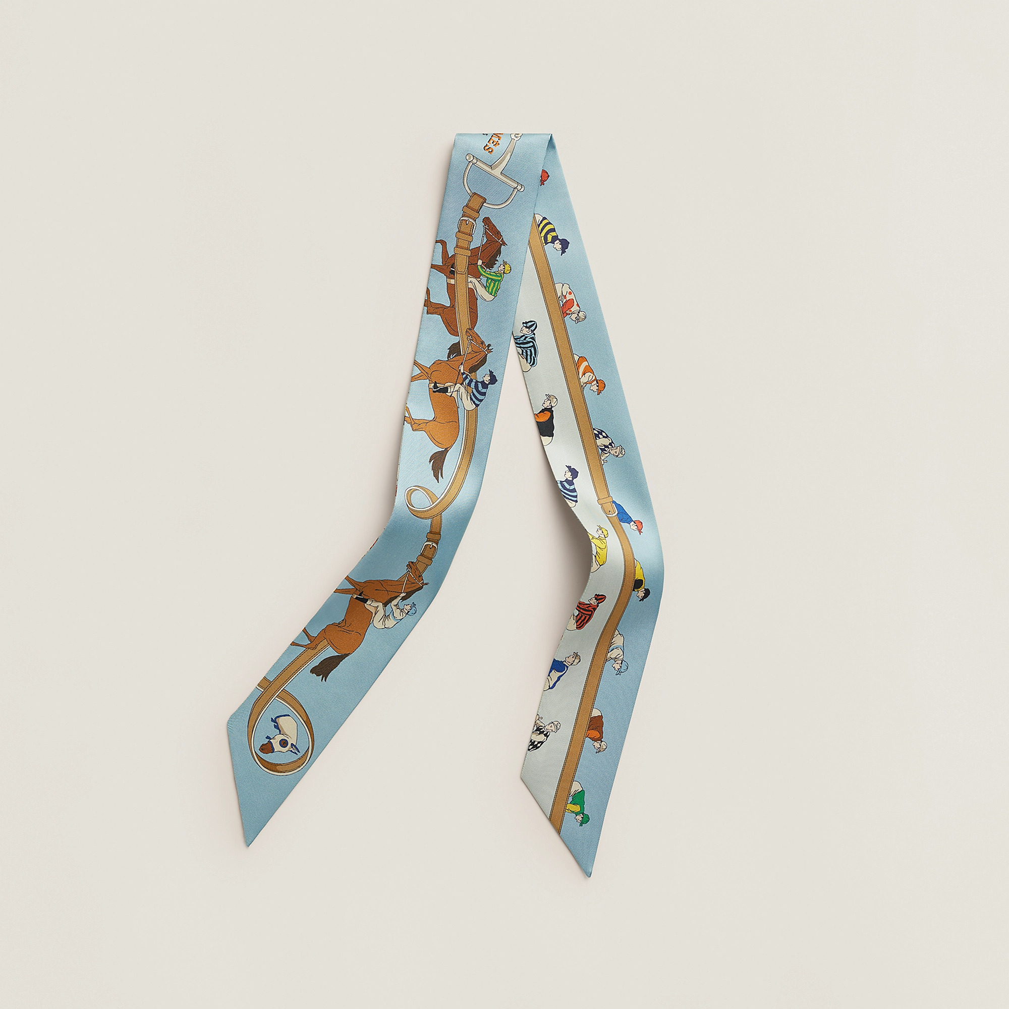 Hermes Turf, Les Courses Twilly Bleu Ciel/Jaune Vif/Vert