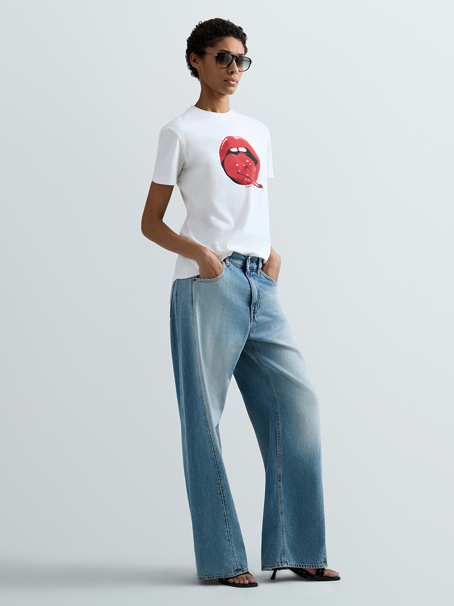 普藝術風印花的棉質T-Shirt