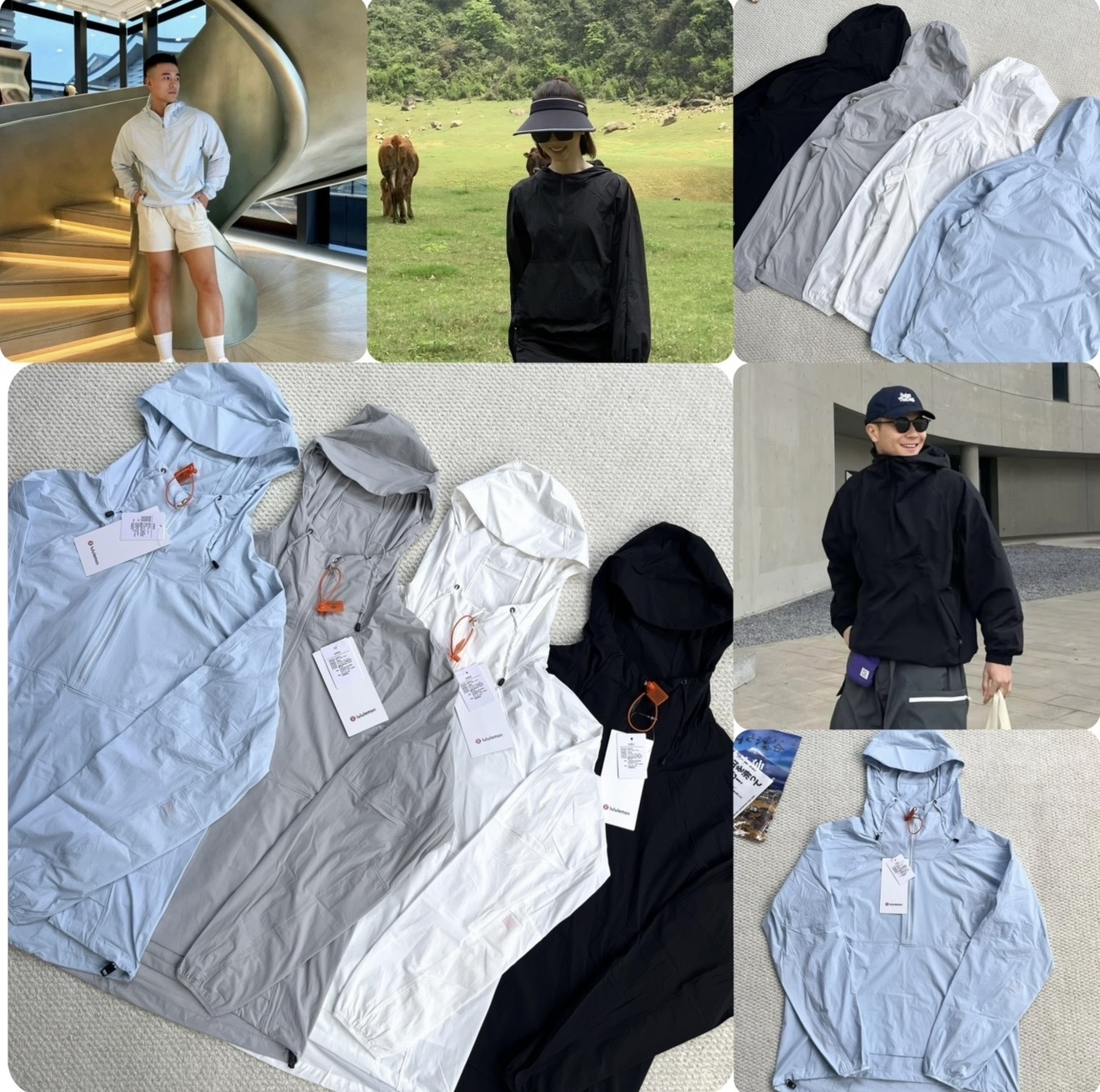 Lul*ulemon情侶款半拉鏈連帽防曬外套- rq320842