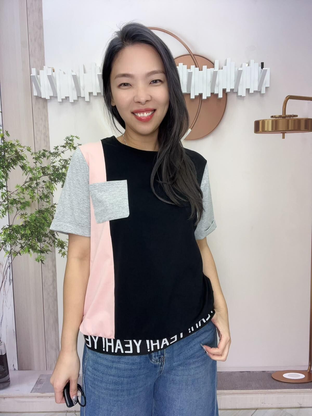 Comme  牌子 拼色top~183X