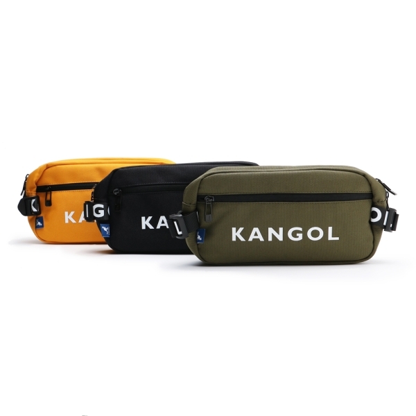 KANGOL 腰包 斜背包 側背 黑 黃 綠 三色 可調式 多功能 60253012-