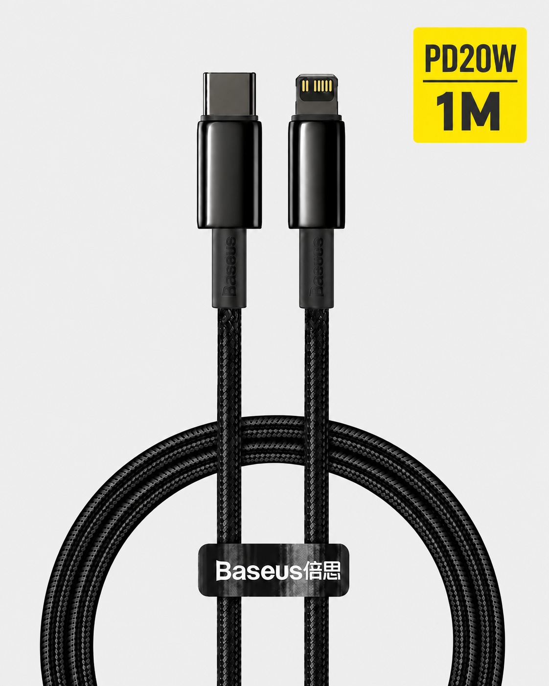 Baseus 倍思 鎢金系列 PD20W快充 充電線 傳輸線 1M黑色 Type-C to Lightning