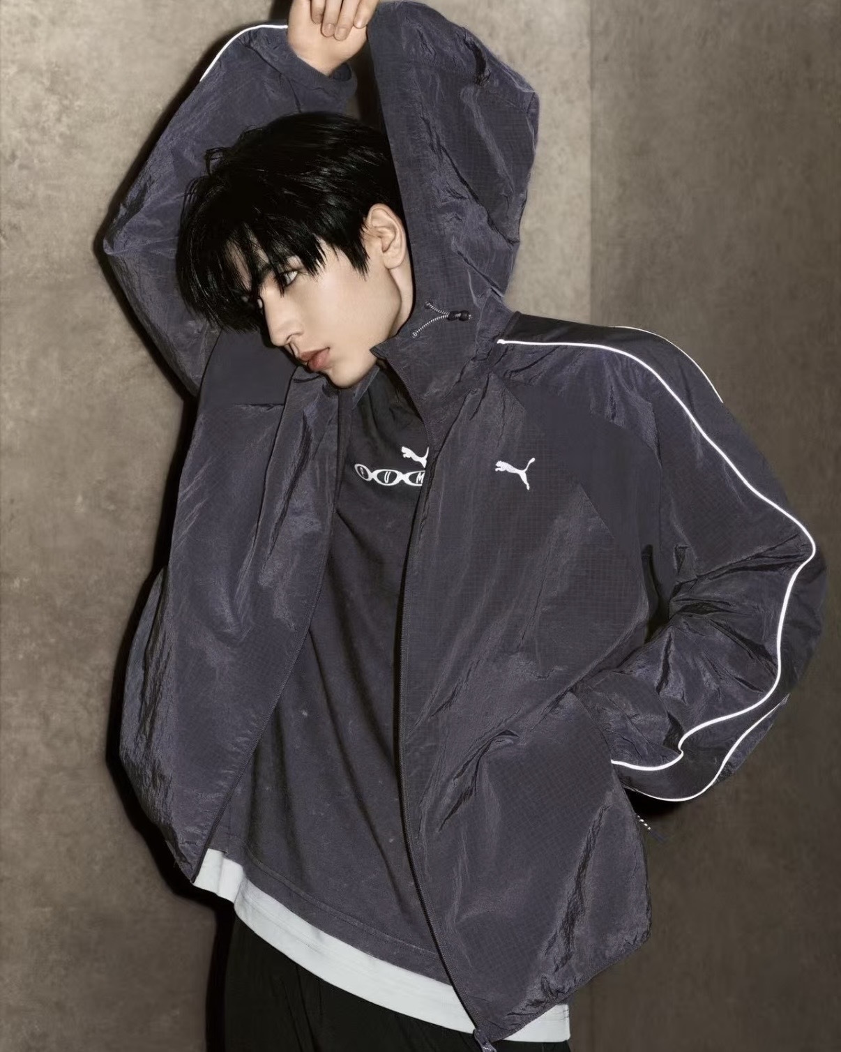 PUMA RUN CULTURE COLLECTIVE T7 連帽運動外套 灰紫 藍紫 透氣 反光 張凌赫代言同款 男款 639084-35 / 調貨