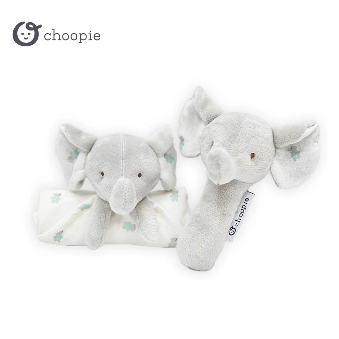 Choopie 動物玩偶安撫巾及手搖鈴組 (多款可選)