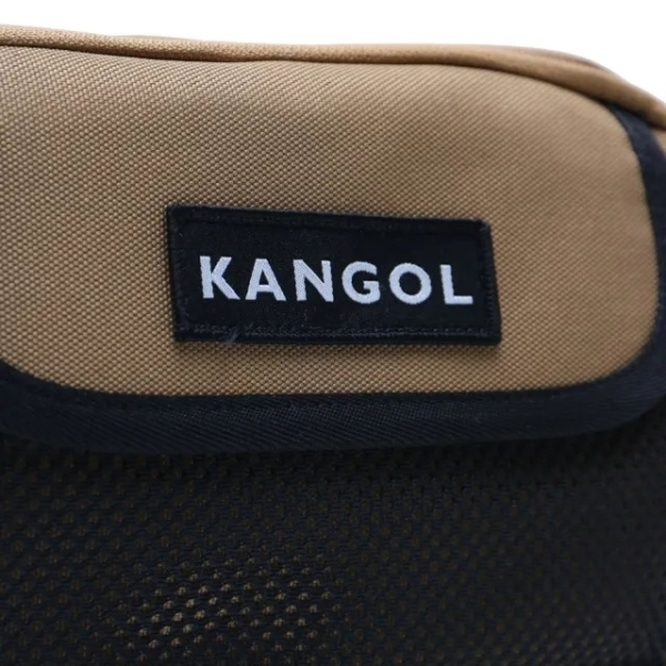 KANGOL 腰包 卡其 網格 斜背包 包包 6055300230