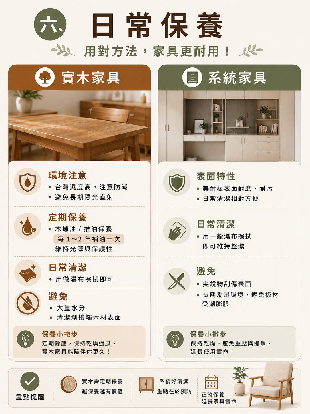 實木與系統家具保養指南