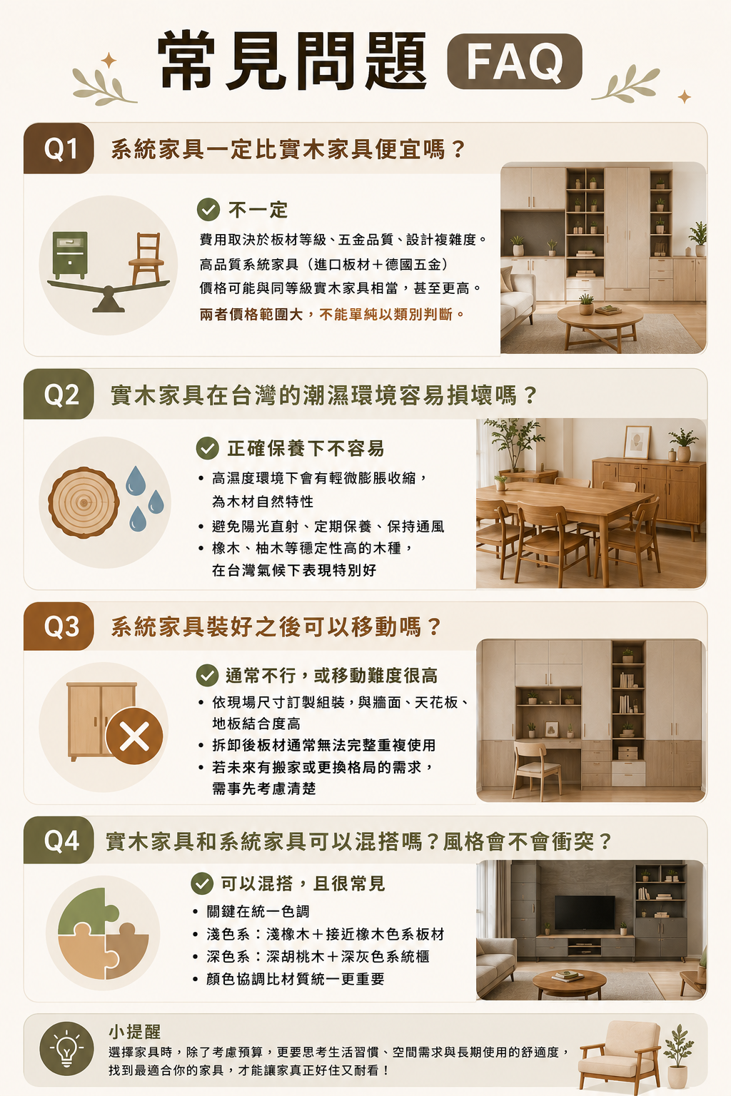 系統與實木家具常見問題