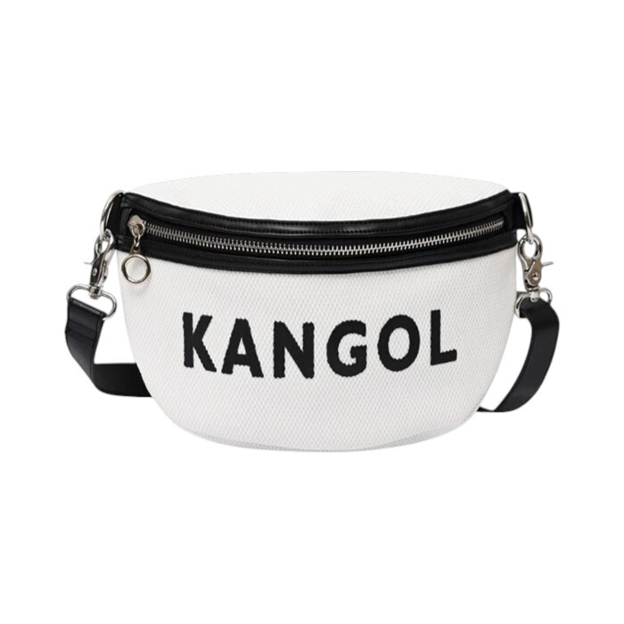 KANGOL 斜背包 白色 網眼 肩背包 包包 6055300700