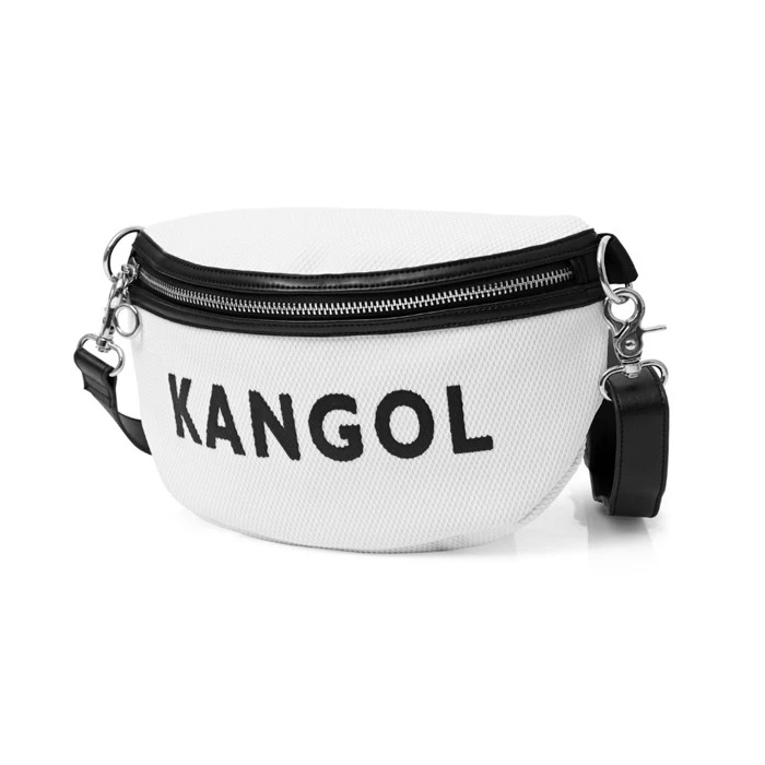 KANGOL 斜背包 白色 網眼 肩背包 包包 6055300700