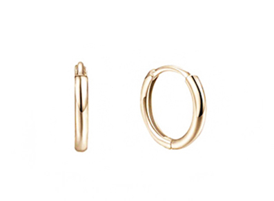 14K Yellow Gold Hoop Earrings #B224