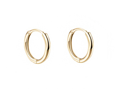 14K Yellow Gold Hoop Earrings #B224