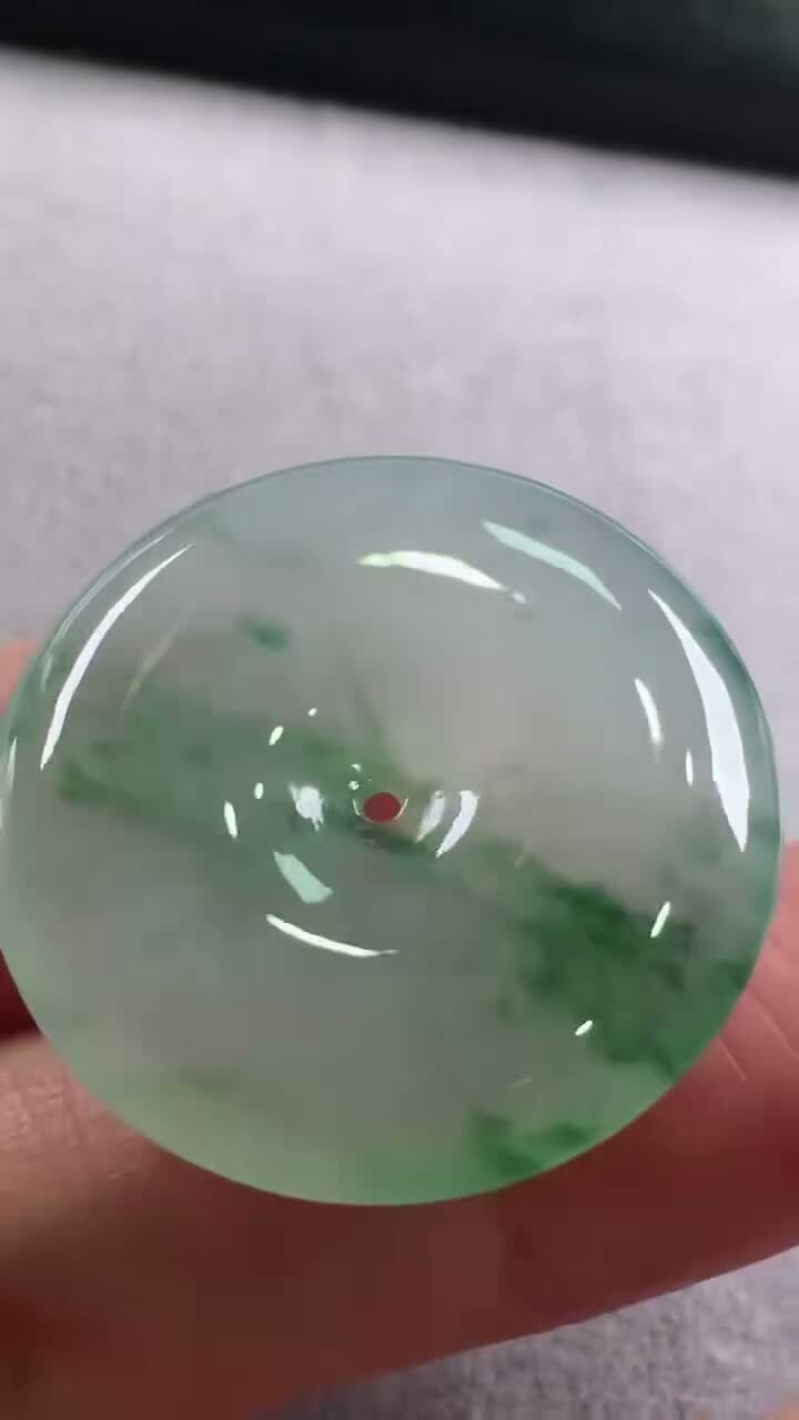 718329 翡翠飄花平安扣 (29.5mm直徑)
