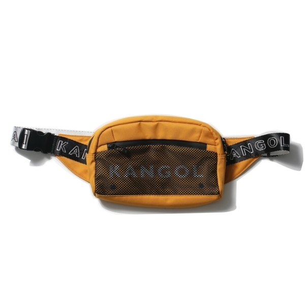 KANGOL 腰包 三色 黑 黃 綠 網格 雙色背帶 腰包 61251782-